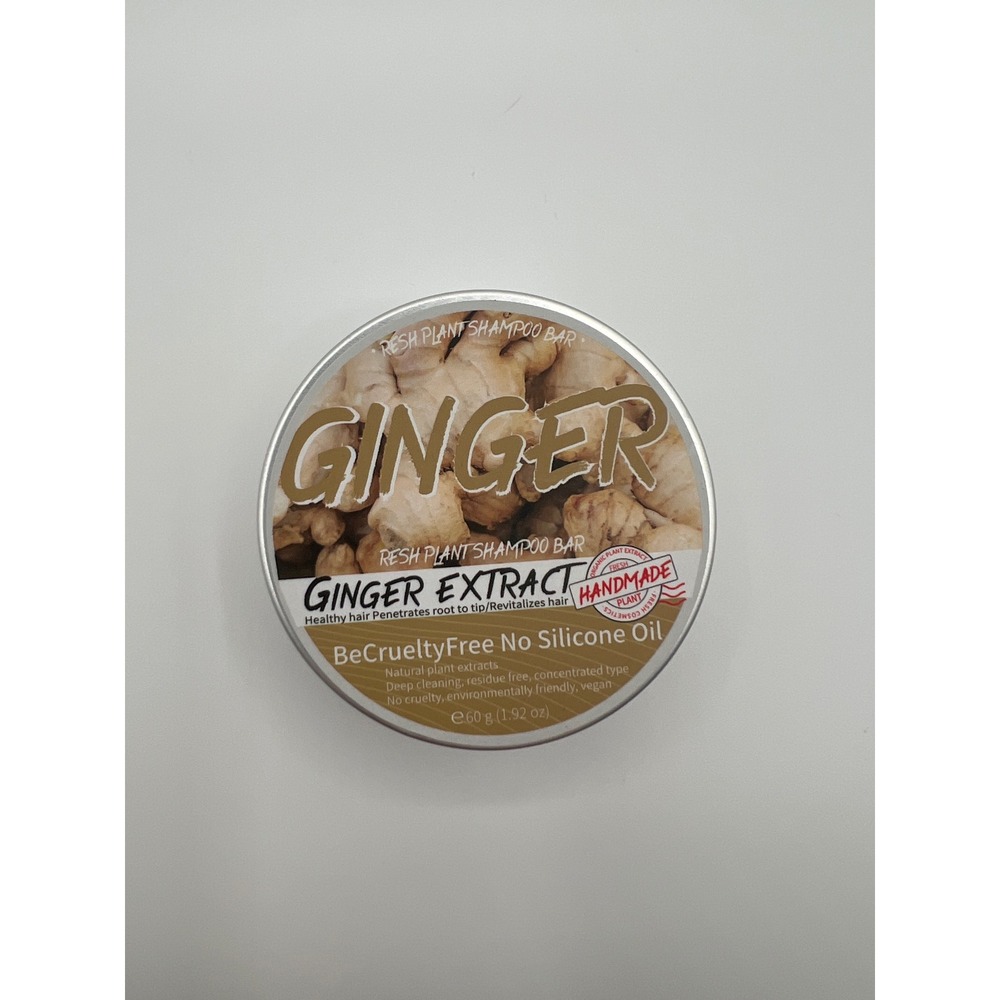 Ginger Extract Fresh Plant Shampoo Bar 60g Vegan Silicone Free Hair Care Tin